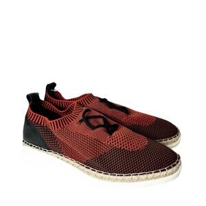 VINCE CAMUTO KNIT SNEAKERS WITH JUTE WRAP RED BLACK WOMEN SHOES SIZE 10 NEW